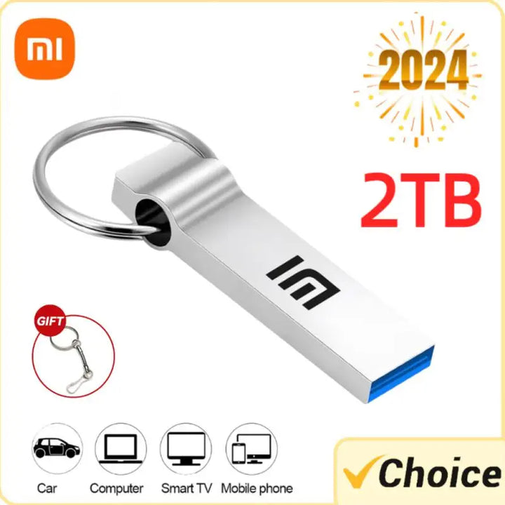 Pen Drive de alta velocidade Xiaomi, Pendrive impermeável, Disco de metal, Memory Stick, 512GB, 1TB, 2TB