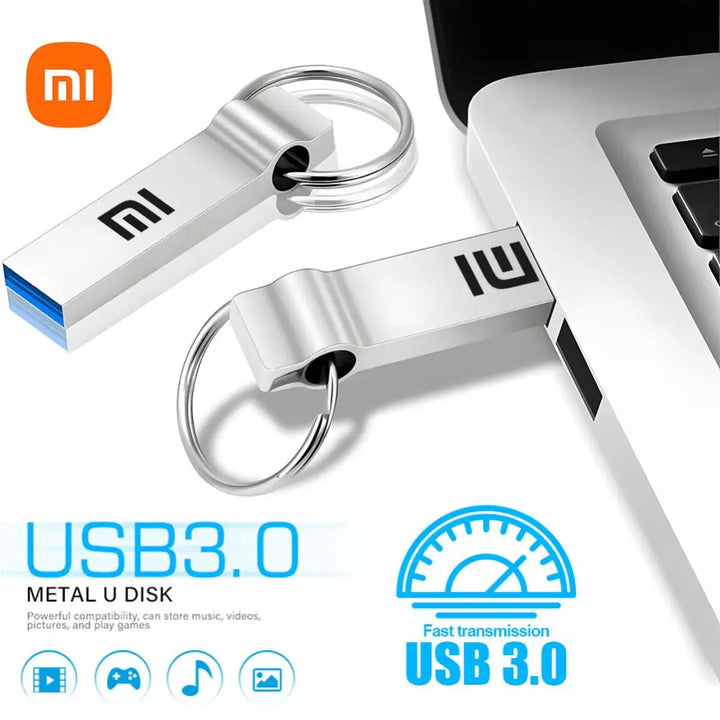 Pen Drive de alta velocidade Xiaomi, Pendrive impermeável, Disco de metal, Memory Stick, 512GB, 1TB, 2TB