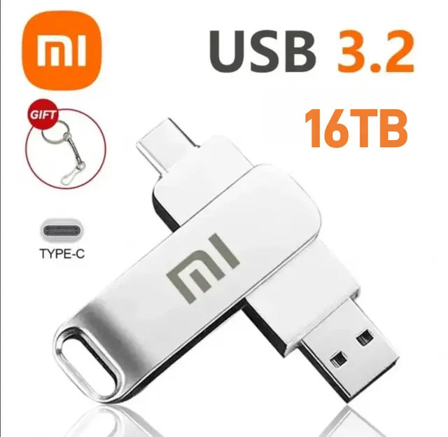 Xiaomi-USB 3.0 Tipo-C Unidade Flash de Alta Velocidade, 16TB, 8TB, Disco U, Pen Drive, Portátil, SSD, 1TB, 2TB, Laptop, Computador