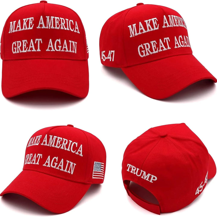 MAGA Hat Trump 2024 Hat Set, Donald Trump 45-47 Make America Great Again MAGA Hat, Take America Back Flag and 5Pcs Trump Stickers, Camo Embroidered Adjustable Baseball Cap